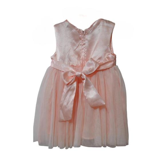 NEW POPATU girl's floral embroidered dress in peach - Picture 2 of 2
